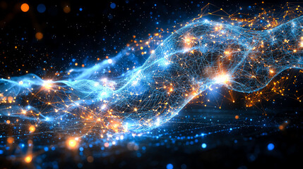 Obraz premium Abstract Network: Digital Connections and Data Flow