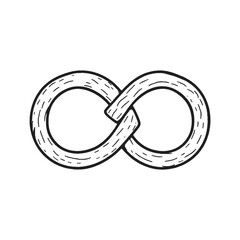 Infinity symbol. Symbol of repetition and unlimited cyclicity.