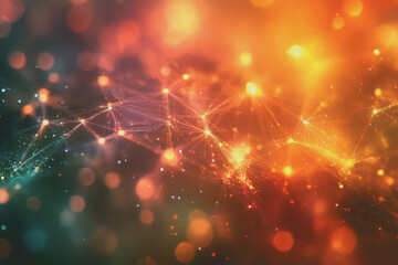 A beautiful Abstract digital technology background with colorful network connection lines.
