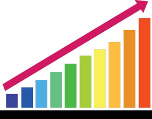 Business graph icon. Chart flat illustration