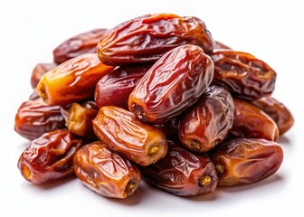 High-Resolution Image of Dried Dates Isolated on White Background - Perfect for Food Packaging & Websites