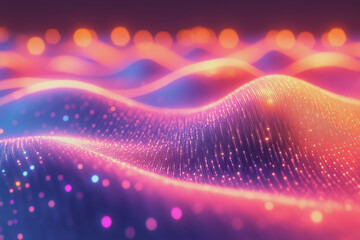 A beautiful Abstract digital technology background with colorful network connection lines.