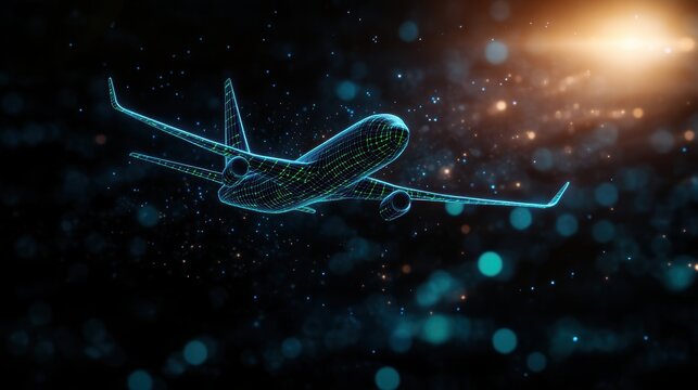 Dynamic Airplane Soaring through Blue Sky with Motion Blur Evoking Speed and Freedom in a Clear Atmospheric Setting