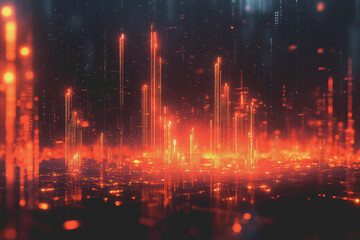 Obraz premium Abstract background Digital data financial investment and trading graph chart.