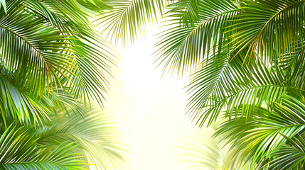 Fototapeta premium Lush Tropical Palm Leaves: Summer Vacation Background