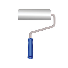 Illustration of paint roller icon on white background. Brush, color, paint, renovation, work tool.
