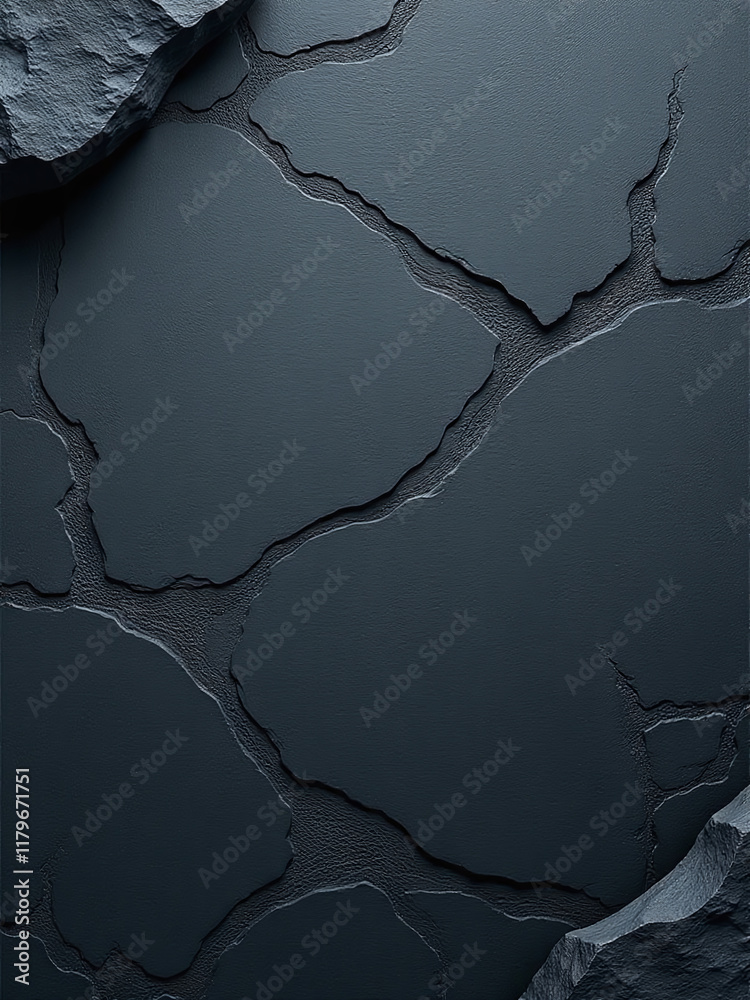 Aufkleber A Digital Background Featuring A Realistic Rock Slate Texture With Patterns For Use As A Banner Or Overlay. 00003
