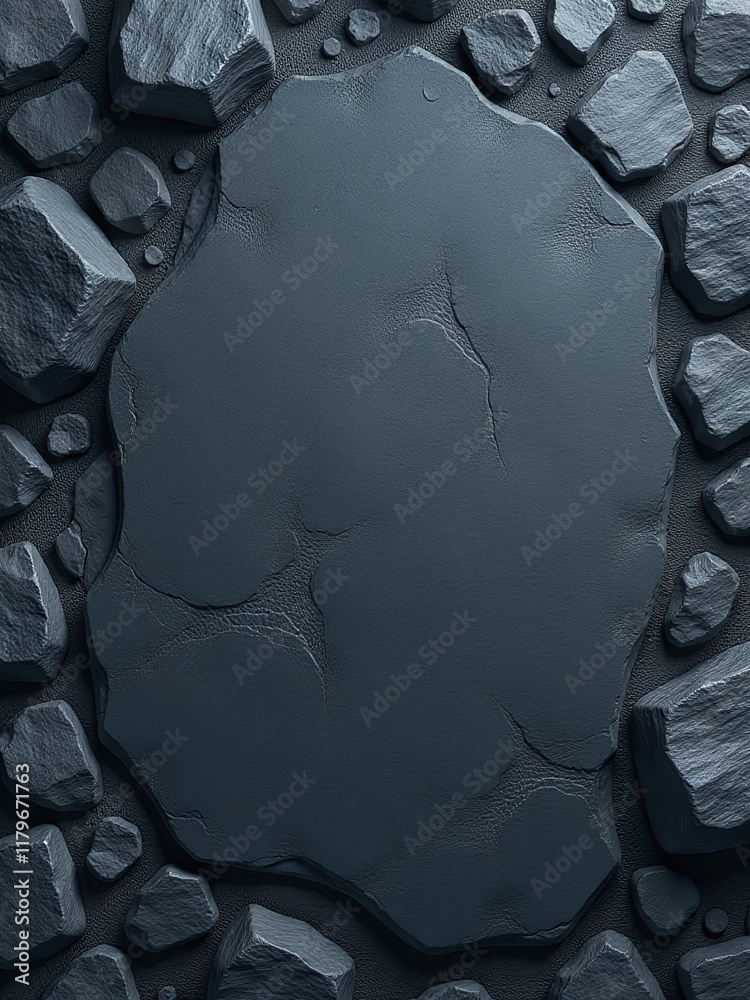 Aufkleber A Digital Background Featuring A Realistic Rock Slate Texture With Patterns For Use As A Banner Or Overlay. 00001