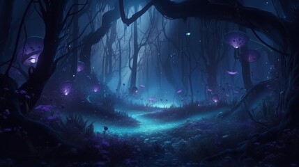 dark forest in the night