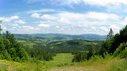 Amazing view of the Carpathian mountains