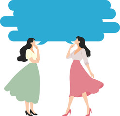 コメントする女性グループのイラスト