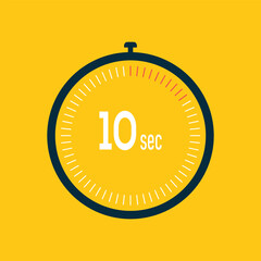 10 second timer clock. 10 sec stopwatch icon countdown time digital stop chronometer.