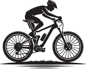 Naklejka premium silhouette of a person riding a bike