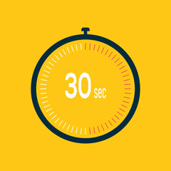 30 second timer clock. 30 sec stopwatch icon countdown time digital stop chronometer.