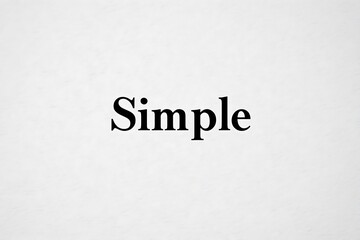 Minimalist Design of the Word 'Simple' with Clean Lines and Subtle Elegance 
