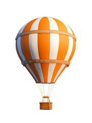 Naklejka premium Colorful Cartoon Hot Air Balloon Icon on Black Background