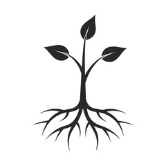 Sprouting Seed Icon silhouette for Eco-Friendly Projects .