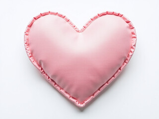 A Delicate Pink Heart Made From Fabric Patches Is Isolated Against A Clean White Background For A Soft Romantic Look. 00003