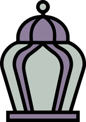 Colorful Lantern for Ramadan or Eid Eid al-Fitr Icon Vector Illustration