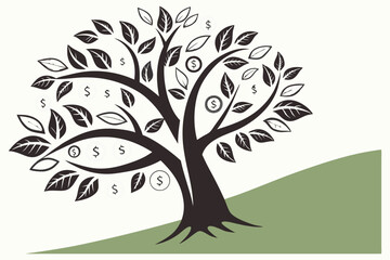 Obraz premium Money and tree logo white background D.eps