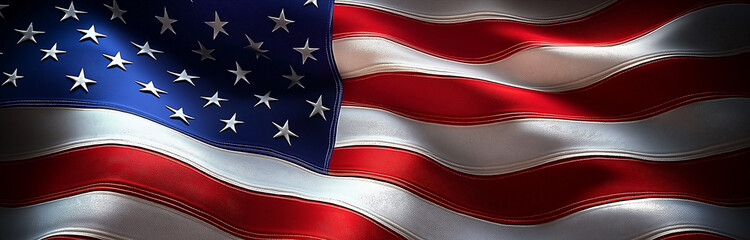 American flag background, flag of the United States with a wavy texture, USA Wavy Flag Background, USA flag animation background. Generative Ai