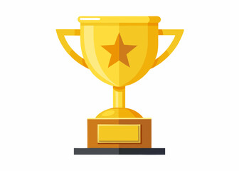 Golden Trophy Cup with Star Emblem – Award Symbol for Achievement and Success