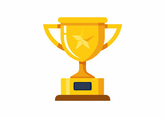 Golden Trophy Cup with Star Emblem – Award Symbol for Achievement and Success