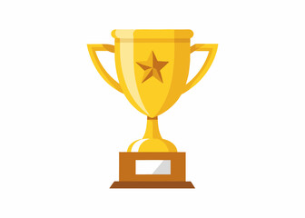 Golden Trophy Cup with Star Emblem – Award Symbol for Achievement and Success