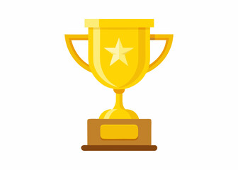Golden Trophy Cup with Star Emblem – Award Symbol for Achievement and Success
