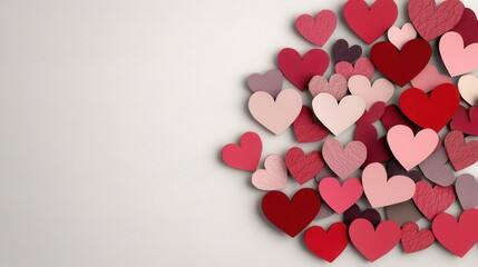 Colorful Hearts Arrangement on a Soft Background for Valentine's Day and Romantic Themes