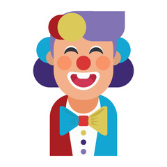 April Fool's. clown icon, flat design vector illustration
