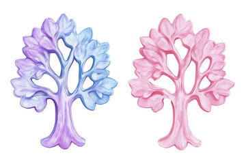 Fototapeta premium Adorable Pastel Oak Tree Cookie Cutters for Baking Fun