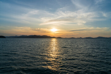 Sunset off the coast of Phuket near Ao Phang Nga National Park