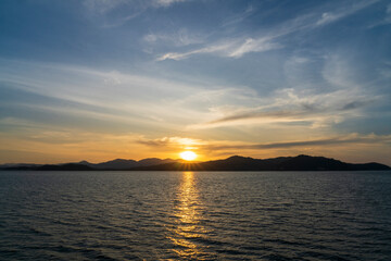 Sunset off the coast of Phuket near Ao Phang Nga National Park