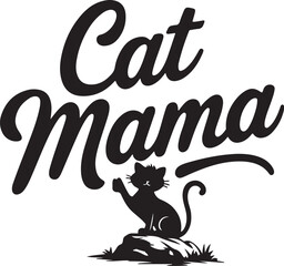 Cat mama T-shirt design, Mother cat and her newborn kitten close-up