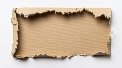 Fototapeta premium Torn cardboard paper with a cutout texture on a white background for design and creative applications