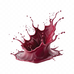 abstract 3d maroon liquid paint splash isolated on white background
