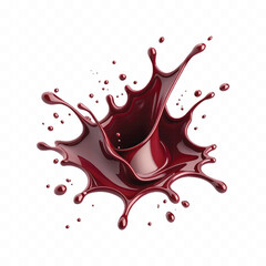 abstract 3d maroon liquid paint splash isolated on white background