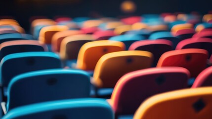 Obraz premium Vibrant Empty Seating at a Business Seminar Ready for Engaged Participants and Expert Speakers