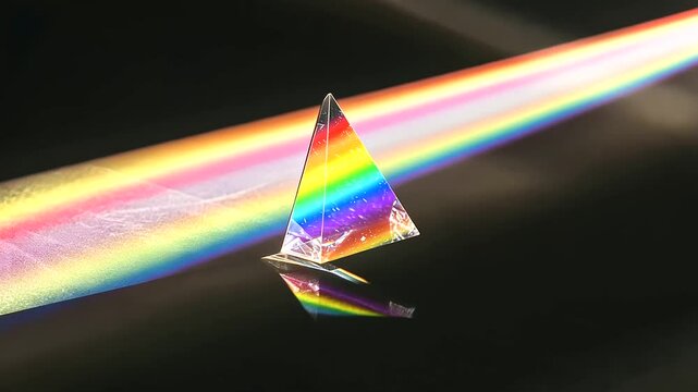 Beam of Light Through Prism Creating Color Spectrum