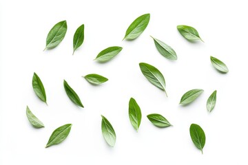 Naklejka premium Thyme leaves on a white backdrop