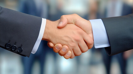 契約合意で握手するスーツ姿の2人のビジネスマン
