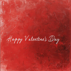 White Cursive "Happy Valentine's Day" Text on Red Background.
