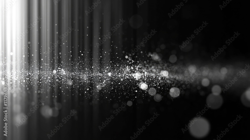 Aufkleber abstract bokeh lights in black and white creating a dreamy blur effect with sparkling particles in t