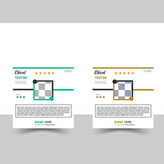 Customer feedback review or testimonial design with two colour.