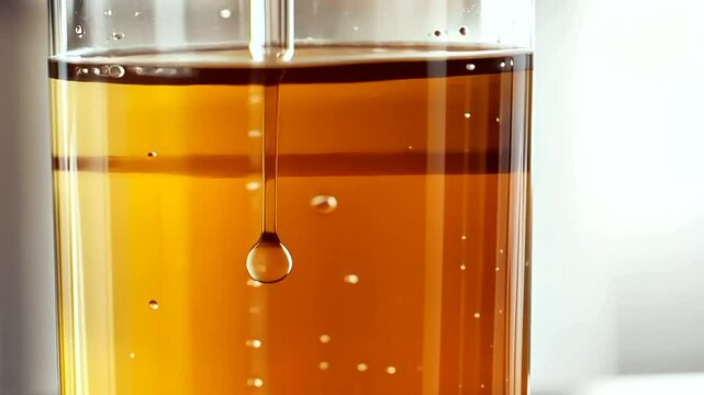 Close Up of Redox Reactions with Rust on Metal in Solution