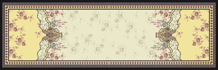 Pakistani Dupatta for digital print.Digital Dupatta design.