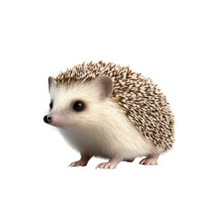 Obraz premium Cute and Small Hedgehog With Quills Sitting on White Background in a Soft and Detailed Illustration Style