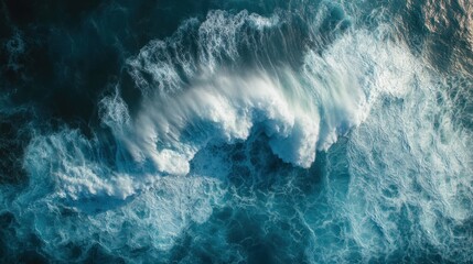 A Sea water wave. powerful teahupoo wave, famous for surfing, looms with crystal blue waters and frothy white spray