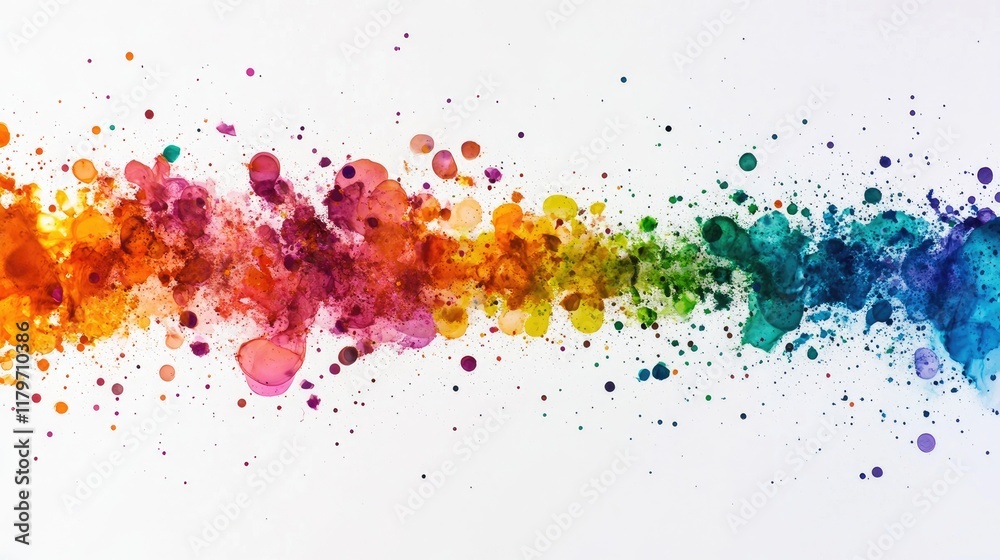 Aufkleber vibrant bokeh splash of color on a smooth white background creating a dynamic visual effect for crea